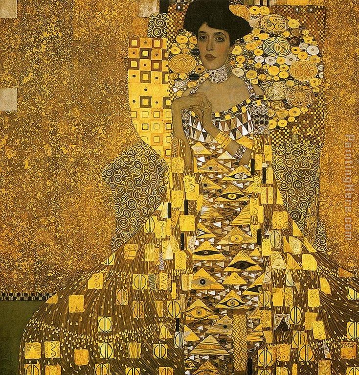 Portrait of Adele Bloch (gold foil) painting - Gustav Klimt Portrait of Adele Bloch (gold foil) art painting